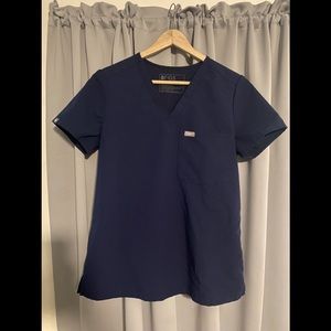 Figs Catarina navy scrub top sz XS